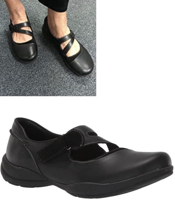 Clarks Clarks 27.5cm strap leather black me Lee je-n ballet pumps Flat Loafer slip-on shoes boots RRR139