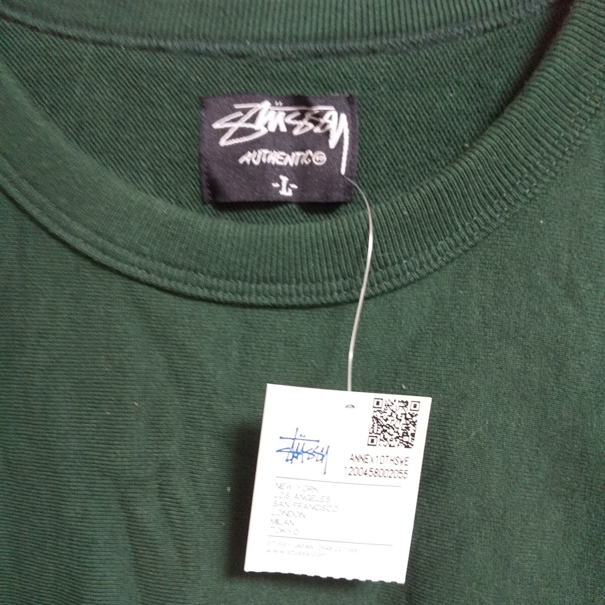 1 старт Stussy 7 часть рукав футболка L зеленый 