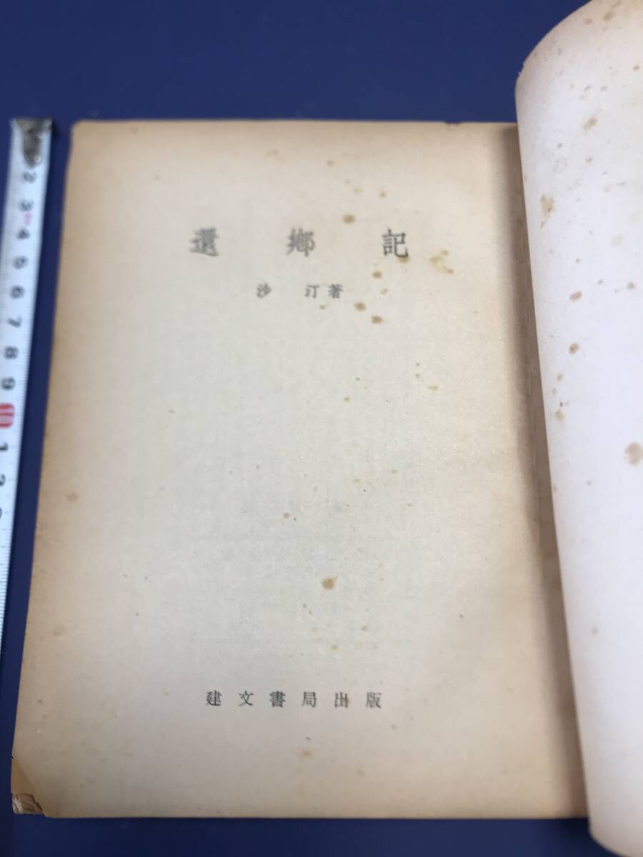 中国語　小説　　還郷記　　　1962年　　香港建文書局　　_画像2