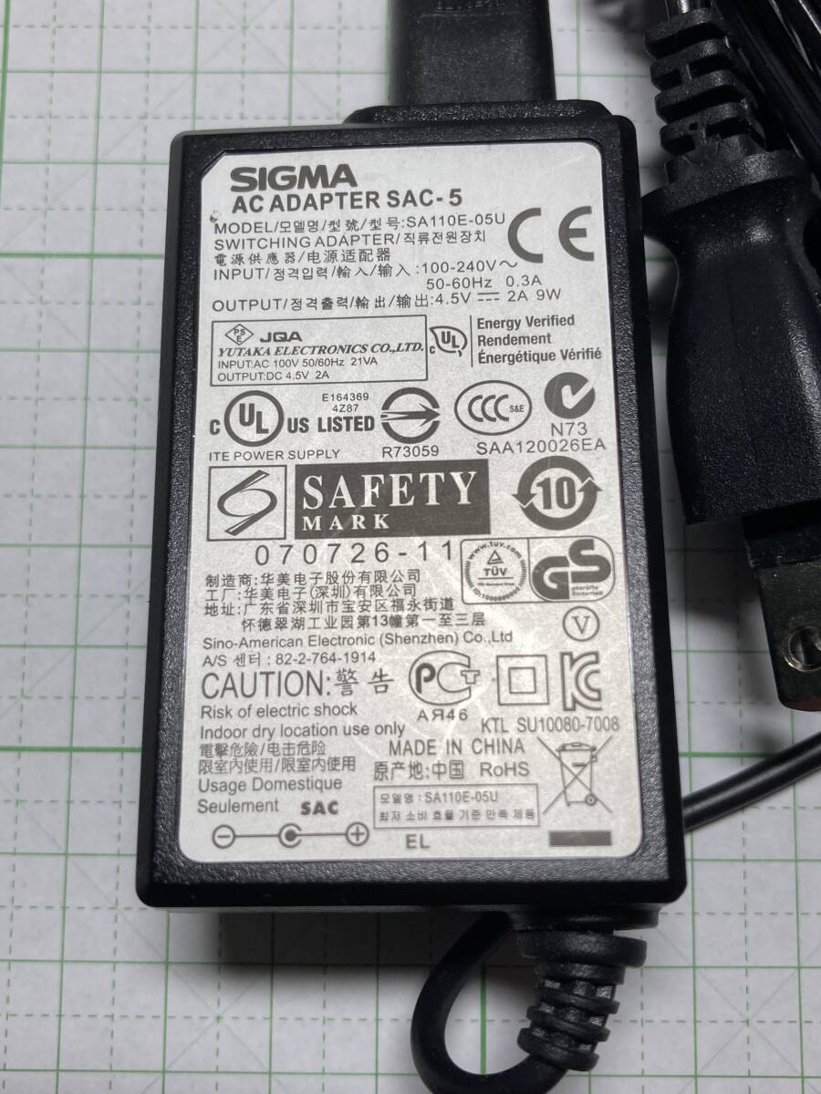 SIGMA DP1/2/3 Merrill専用 AC Adapter SAC-5 使用説明書付き_画像2