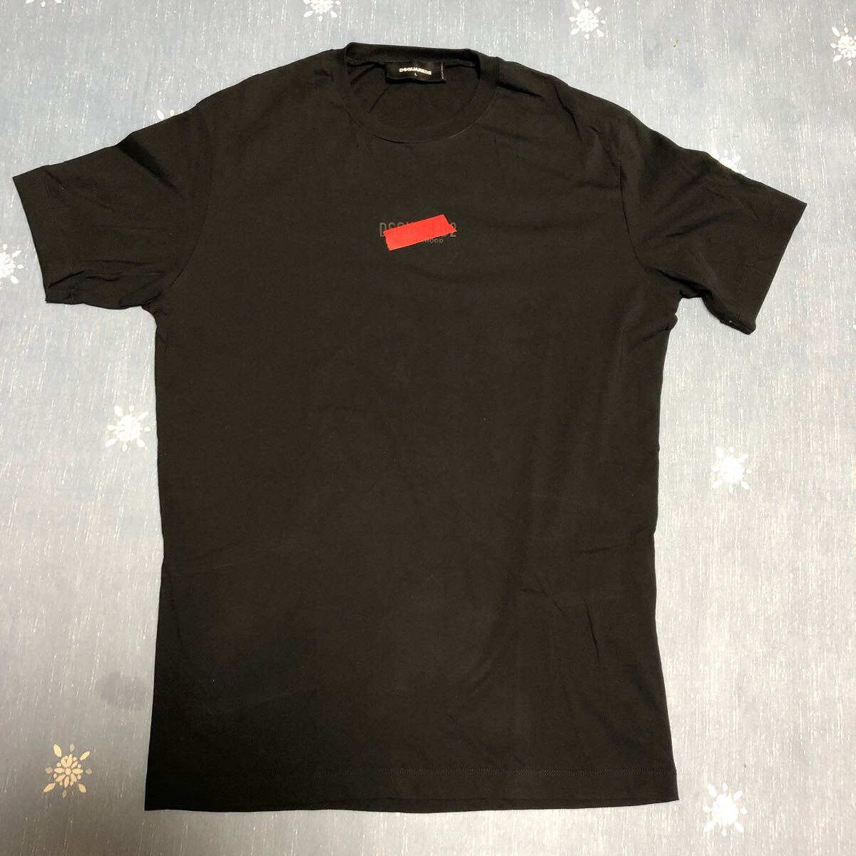 1円スタートディースクエアード DSQUARED2 Tシャツ Lサイズ Icon アイコン ロゴプリント　半袖Tシャツ ブラック 黒_画像1