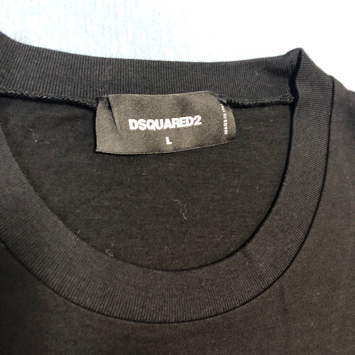 ⑦1円スタートディースクエアード DSQUARED2 Tシャツ Lサイズ　Icon アイコン ロゴプリント半袖Tシャツ ブラック 黒_画像3