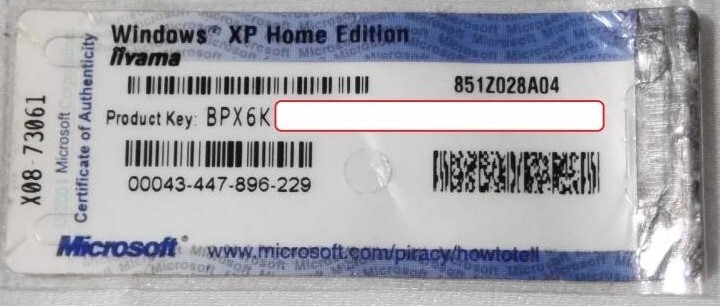 中古品 10枚セット Windows XP Home Edition プロダクトキー aa02_画像1