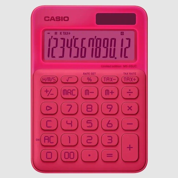 電卓　コンセプト　デザイン　CASIO　カシオ　限定生産　ネオンピンク　MS-20UC-L-NPK　個性的　プレゼント　ギフト