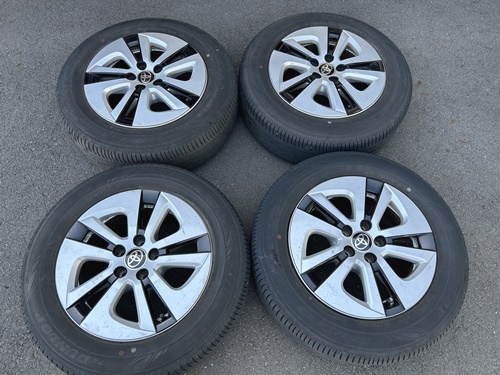 売り切り！！DUNLOP ENASAVE プリウス タイヤアルミホイールセット 4本 195/65R15 5穴 15X6.5J +40 ＜中古＞の画像1