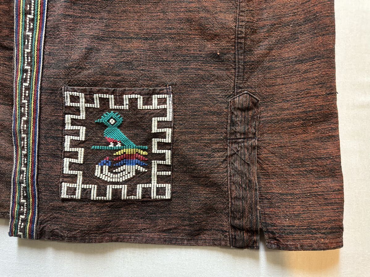 70~80's vintage GUATEMALA EMBROIDERY SHIRTヴィンテージ グアテマラシャツ 刺繍シャツ 古着 刺繍 エスニック ヒッピーの画像7