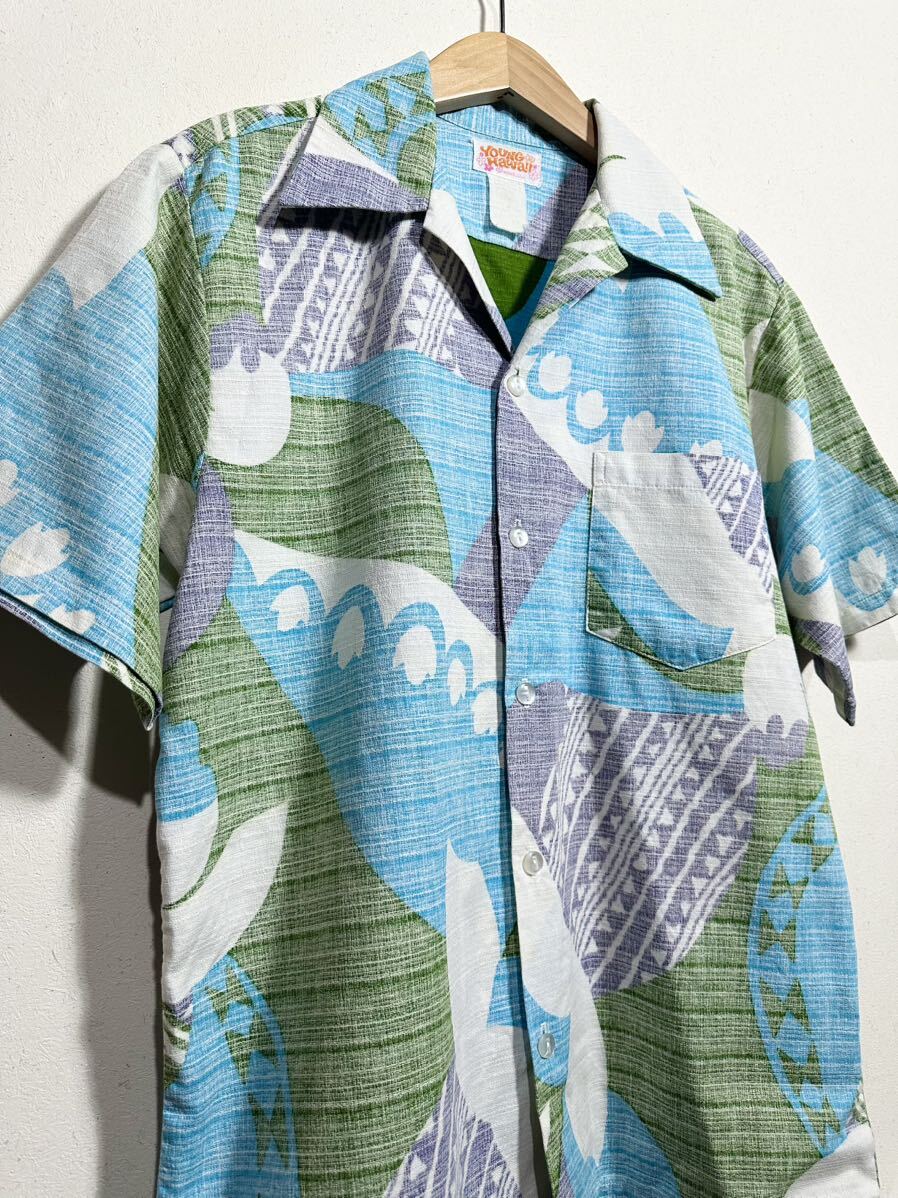 70~80s Vintage YOUNG HAWAII aloha shirt ヴィンテージ アロハシャツ ハワイアンシャツ 古着 レトロ_画像3