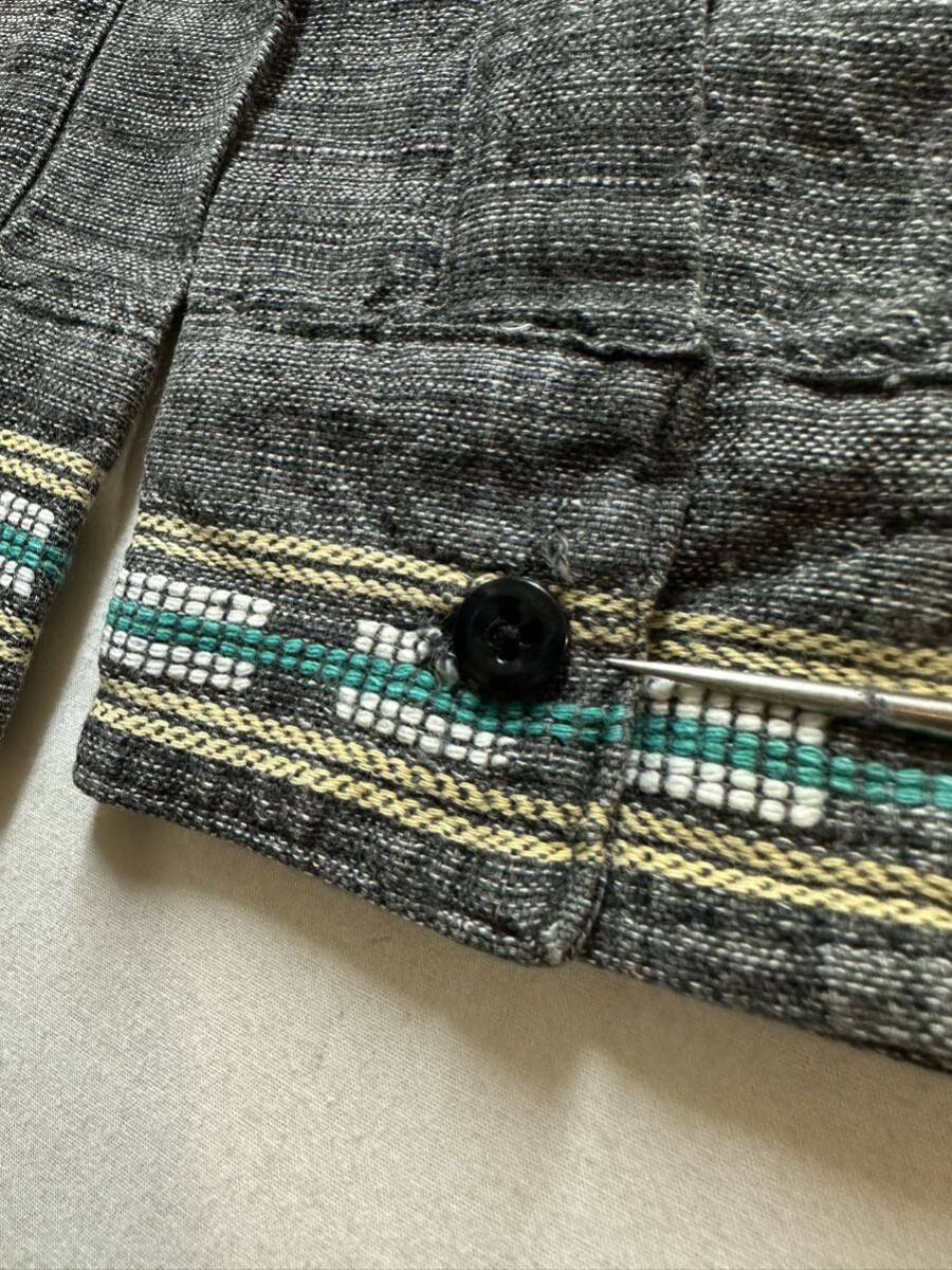 70~80's vintage GUATEMALA EMBROIDERY SHIRTヴィンテージ グアテマラシャツ 刺繍シャツ 古着 刺繍 エスニック ヒッピー ブラックの画像9