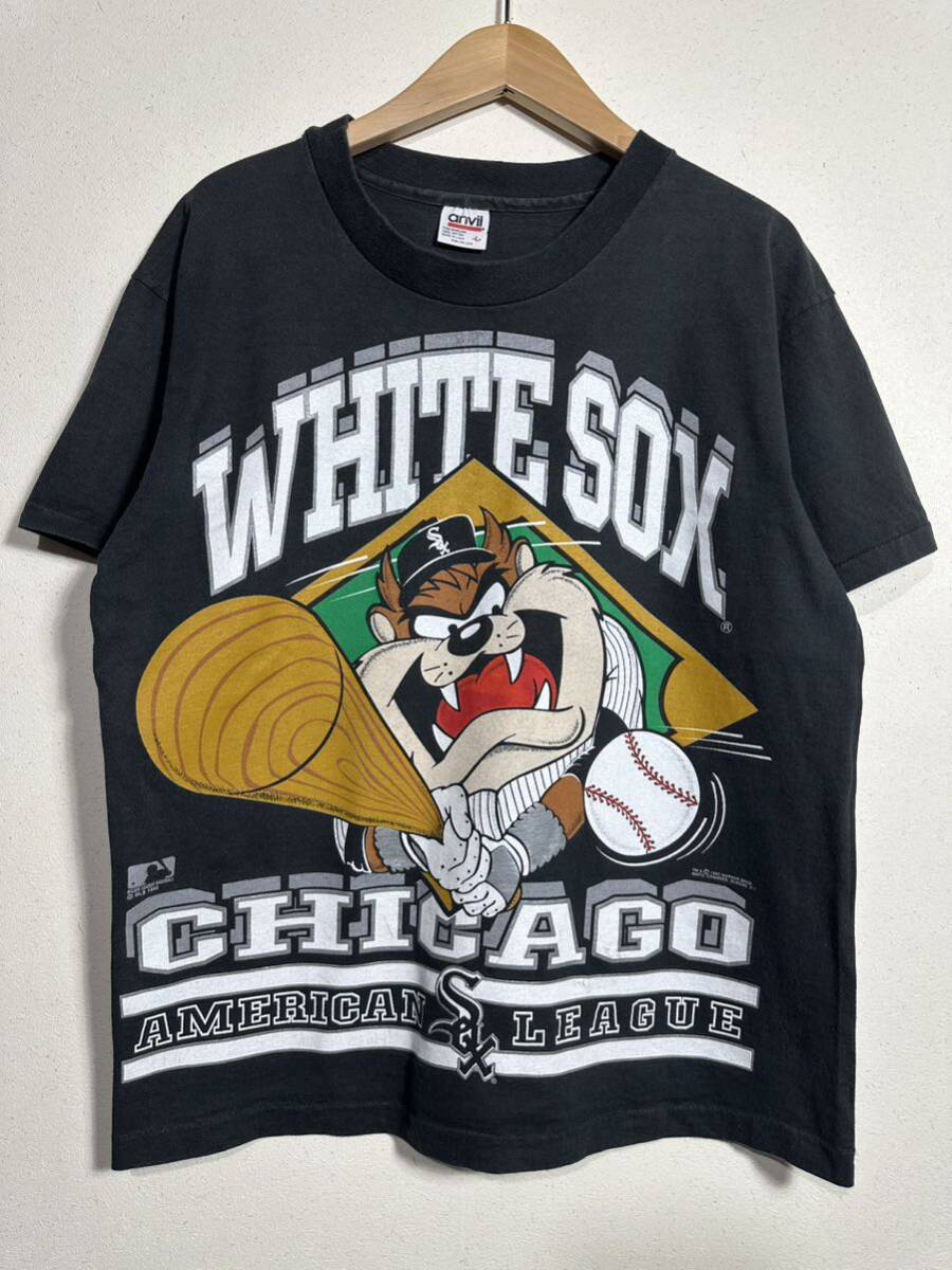 90s vintage Warner Bros Chicago White Sox t-shirt ヴィンテージ ワーナー・ブラザーズ シカゴ ホワイトソックス Tシャツ 古着 アンビル_画像1