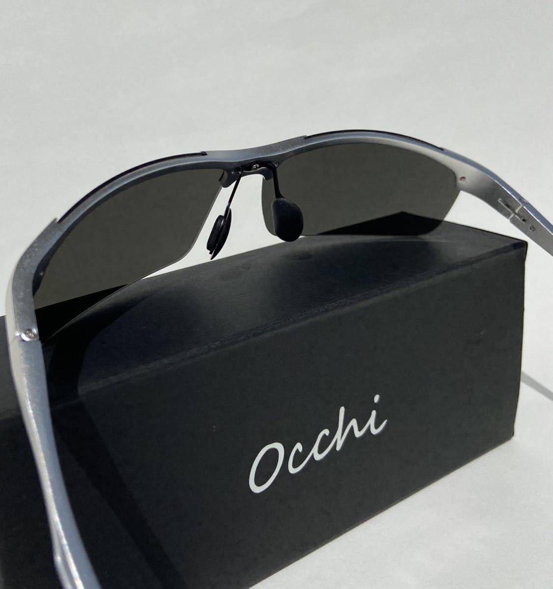 新品 OCCHI 偏光サングラス レンズUV400 軽量 シルバーミラー _画像5