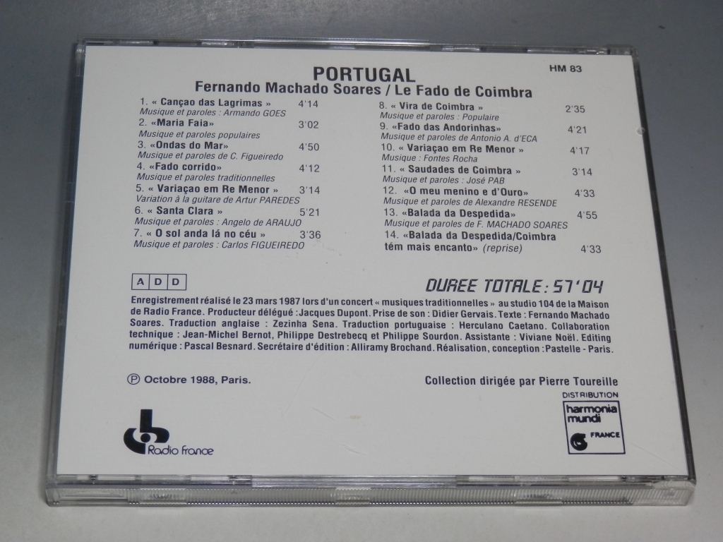 ☆ FERNANDO MACHADO SOARES フェルナンド・M・ソアレス LE FADO DE COIMBRA 輸入盤CD ファド_画像2