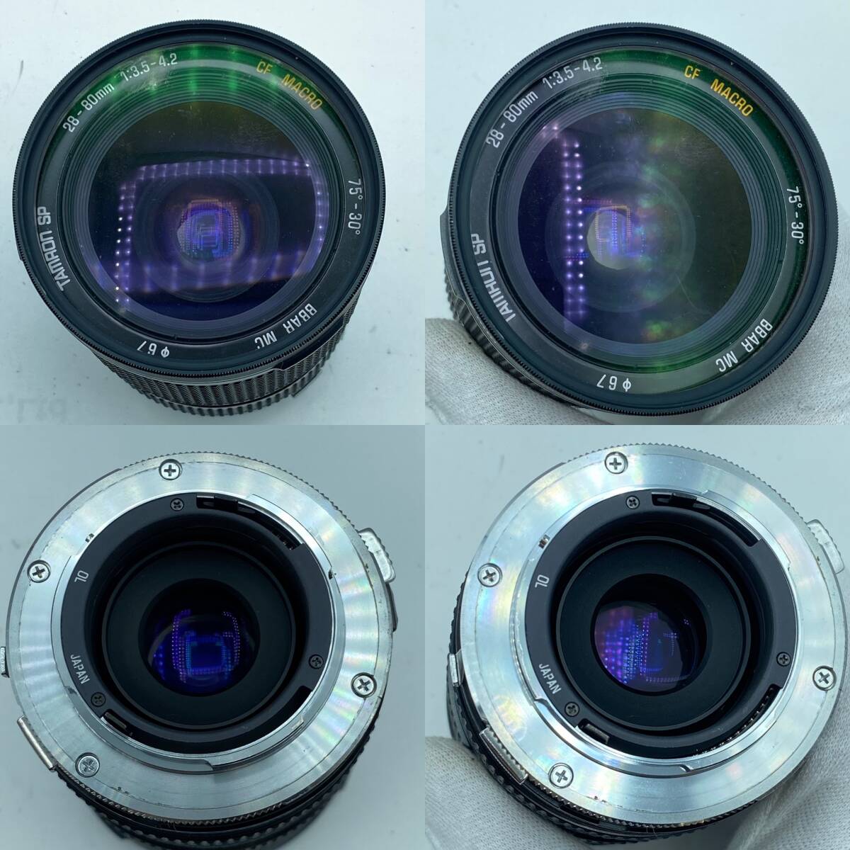 『AA25』フィルムカメラ+レンズ2種 OLYMPUS オリンパス OM-1N/1:4 F=200mm タムロン 28-80ｍｍ 1:3.5-4.2 φ67 動作未確認 現状品の画像7