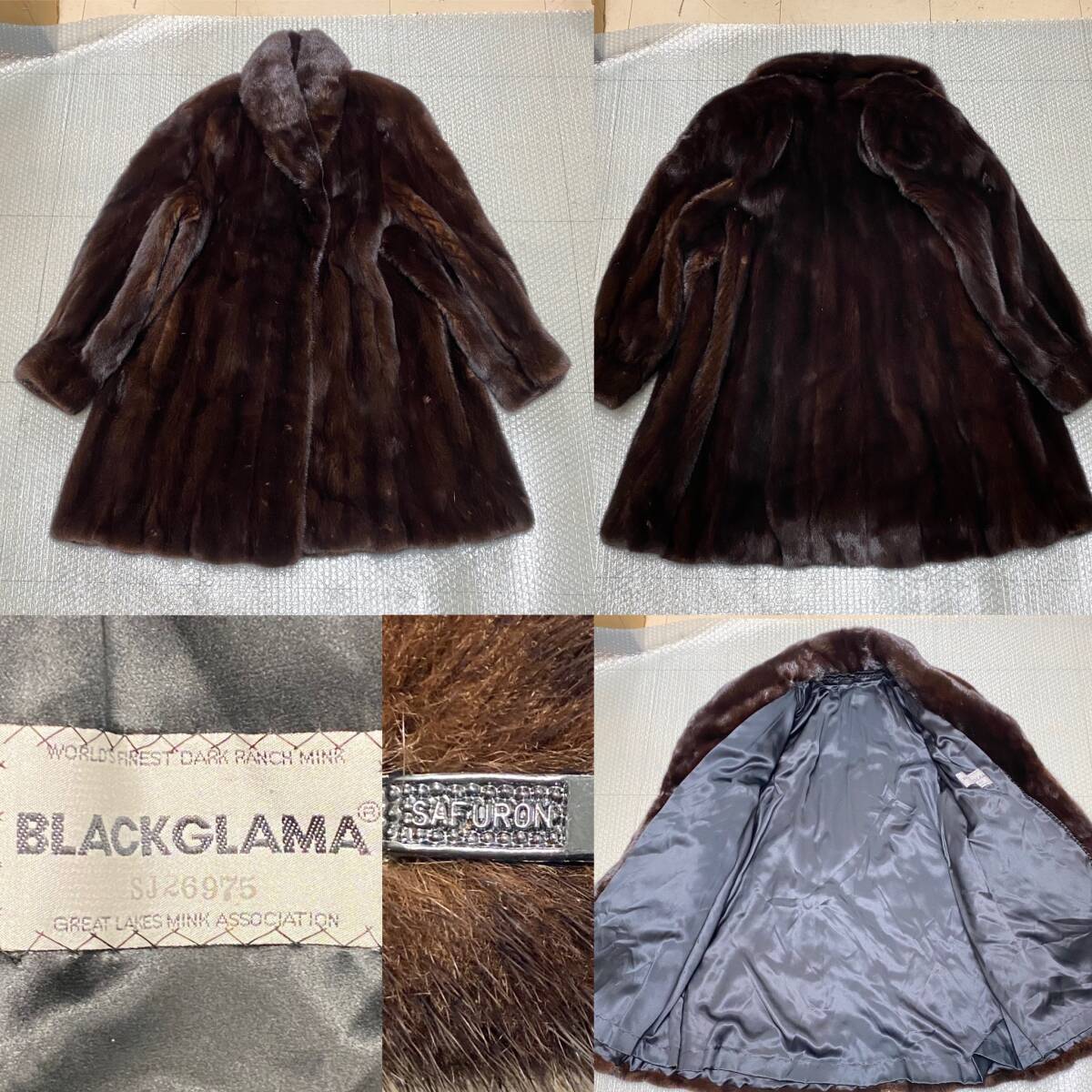 『R11』毛皮/ショール　BLACK GLAMA　ブラックグラマ　SAGA MINC　サガミンク　フォックス　おまとめ　リアルファー　コート　現状品_画像2
