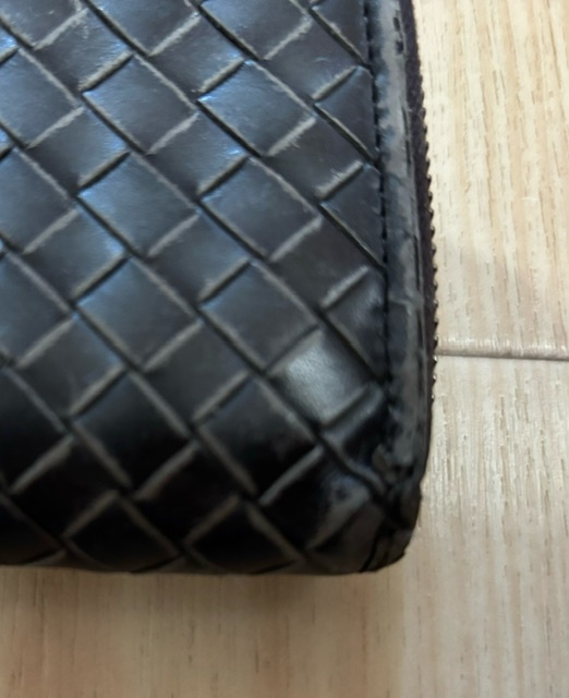 ★BOTTEGA VENETA ボッテガヴェネタ イントレチャート 長財布 ラウンドファスナー ウォレット 本革 レザー 茶 ブラウン メンズ_画像8