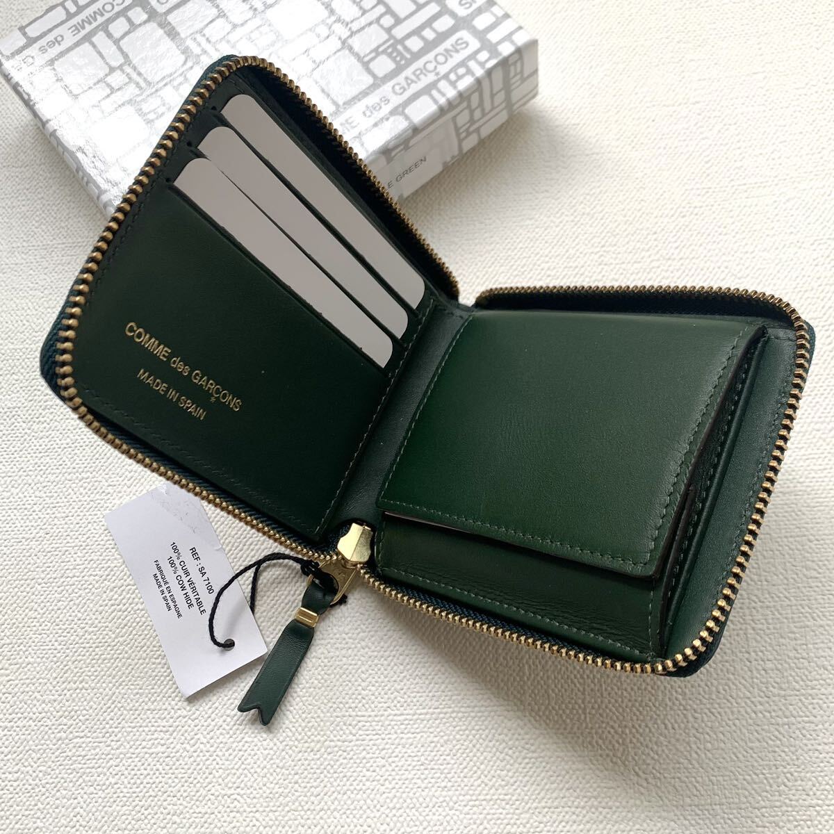  new goods Comme des Garcons wallet round fastener folding twice purse SA7100 Wallet COMME des GARCONS green green Mini rhinoceros f free shipping 