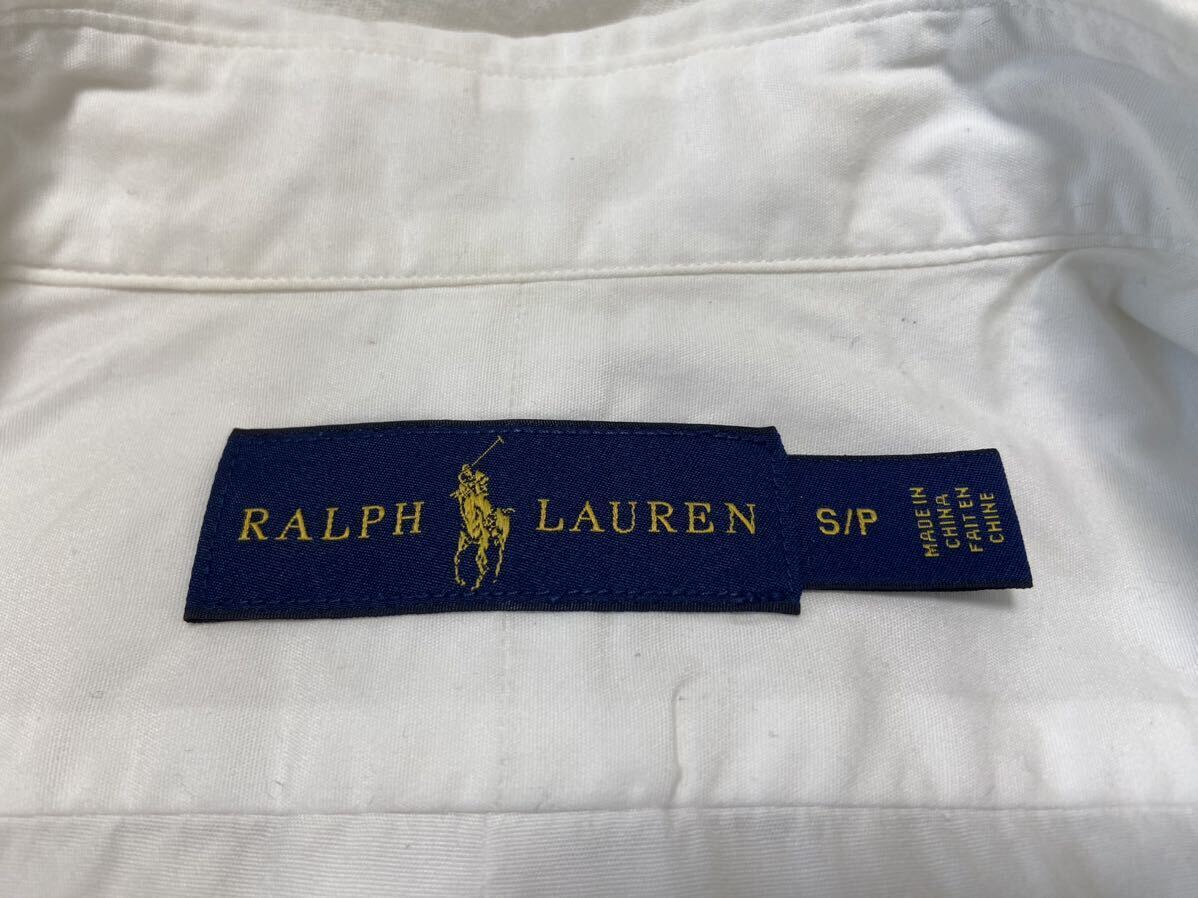 ポロラルフローレン POLO RALPH LAUREN スモールポニー 紺単色刺繍 半袖ボタンダウンシャツ Sサイズ の画像4