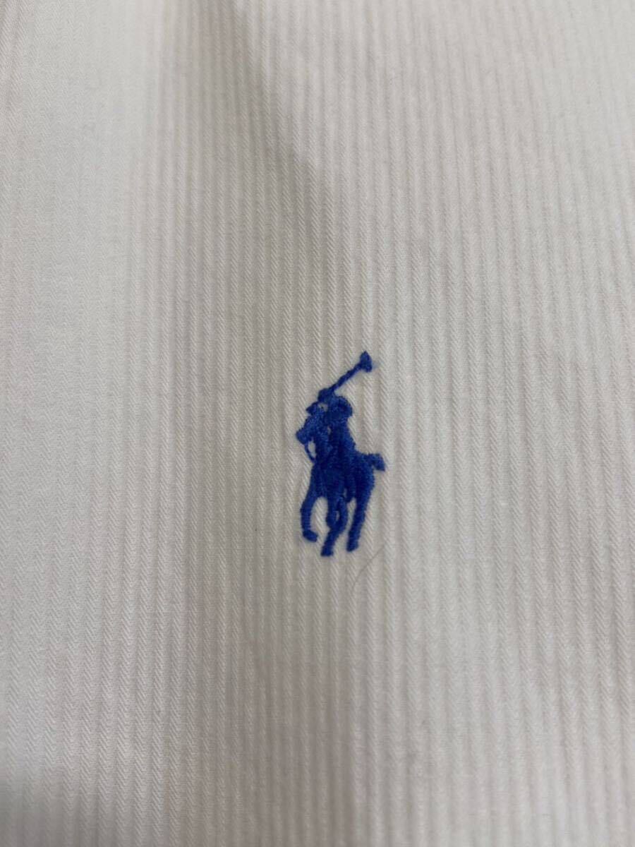 ポロラルフローレン POLO RALPH LAUREN スモールポニー ブルー単色刺繍 長袖ボタンダウンシャツ Sサイズ カスタムフィットの画像3