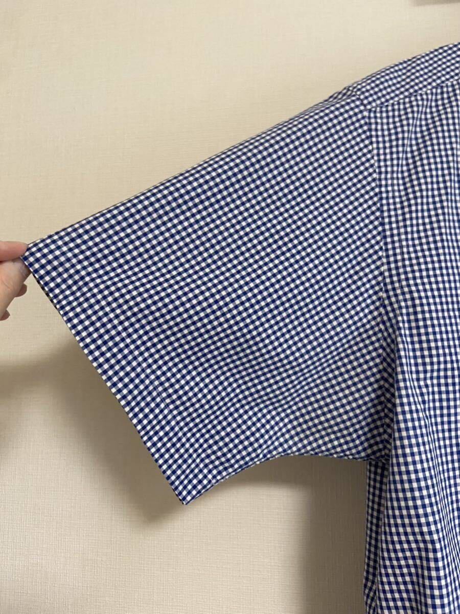 POLO RALPH LAUREN ポロラルフローレン BLAKEギンガムチェック半袖ボタンダウンシャツ XLサイズ ブルー白 の画像6
