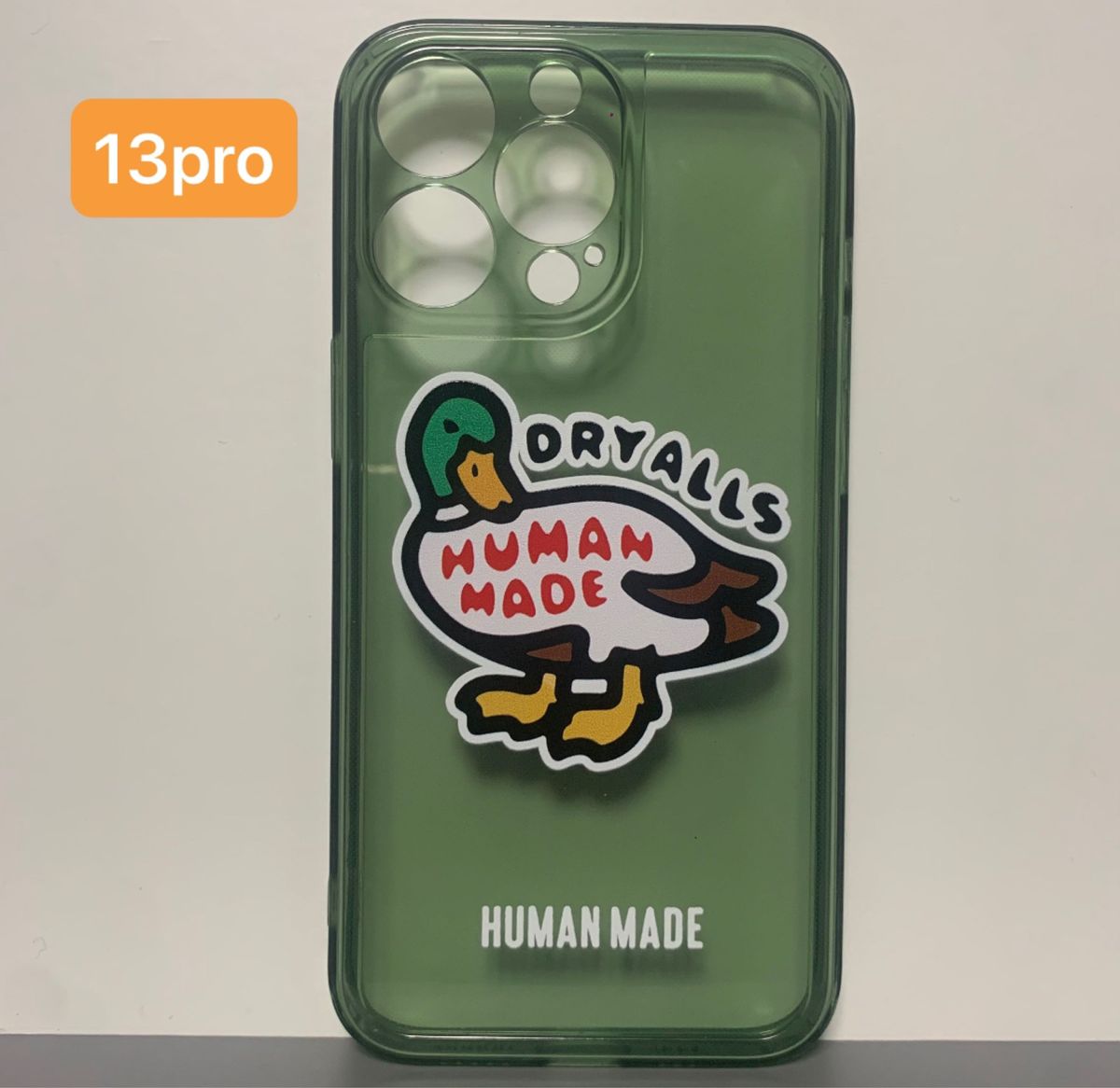 iphone13pro ケース　スマホケース　iphoneケース  カモ　ダック　human made 緑