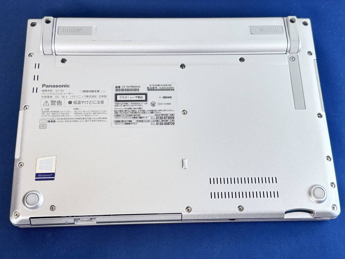 【★2018年DVDモデル 使用浅 超美品】 Panasonic Let's note CF-SV7RDAVS /Core i5 8350U/8GBメモリ＋256GB・SSD/12.1型/DVDマルチの画像6