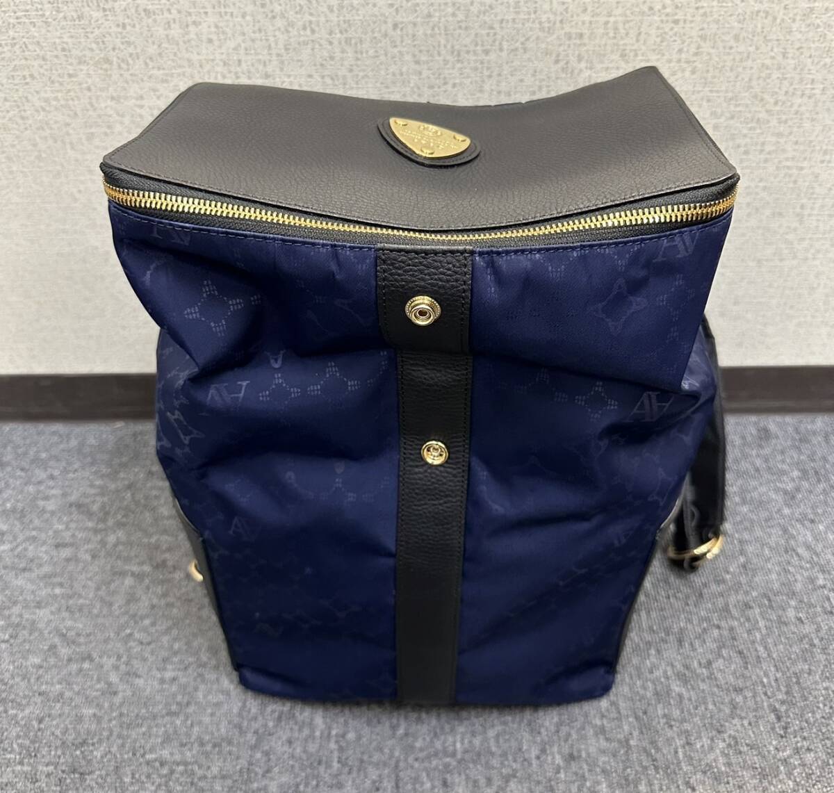 [DK 23837]1 jpy ~ ATAOatao mushroom monogram navy bag rucksack Day Pack storage bag have used present condition goods 