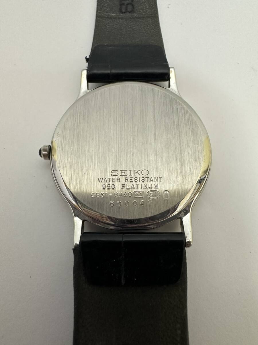 【DK 19046】1円～ SEIKO セイコー DOLCE ドルチェ 腕時計 時計 クオーツ Pt950 プラチナ 5E61-0A60 総重量37.9ｇ 動作未確認 箱付 現状品の画像6