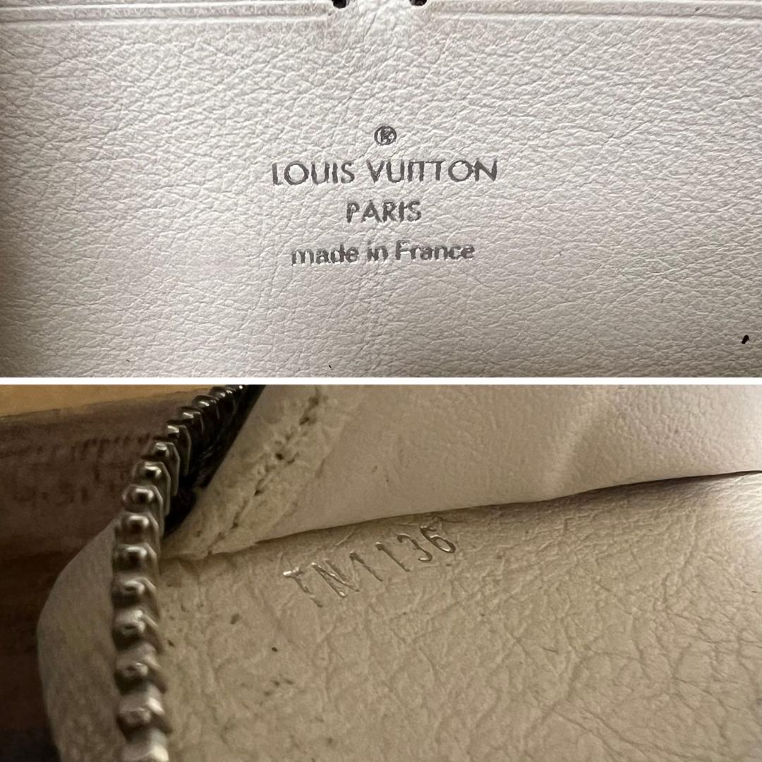 ★正規品 美品★Louis Vuitton ルイヴィトン 財布 マヒナ ホワイト アイボリー ラウンドファスナー ラウンドジップ 人気モデル♪