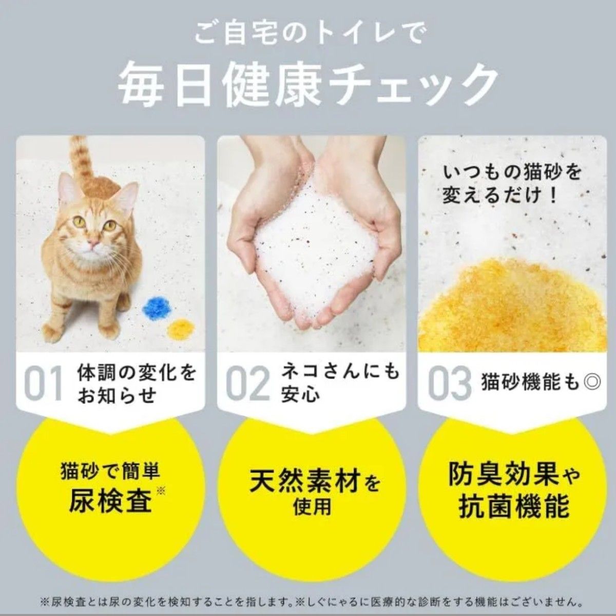 健康管理　猫砂　お試し　450g 燃えるゴミ　猫　尿チェックできる猫砂　尿検査　結石　腎不全　腎臓病　血尿　ph　システムトイレ