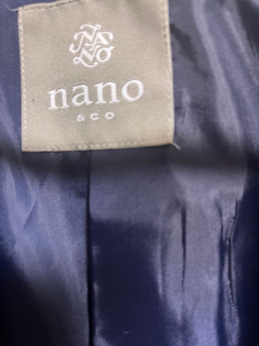 nano universeスプリングコート ネイビー ステンカラーコート