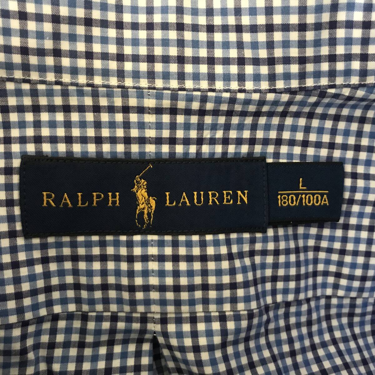 RALPH LAUREN ラルフローレン 正規品 メンズ ギンガムチェック柄 長袖B.D.シャツ 美品(ほぼ未着用) size L 180/100A_画像4