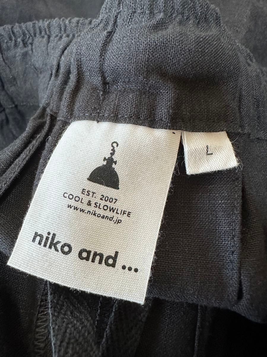 niko and ... ニコアンド リネン タックスカーチョ パンツ L サイズ