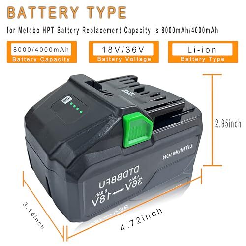 一週間限定特別な値段4段階残量表示HIKOKI BSL36B18 36V-18V( 4.0ah 8.0ah )電池装着で自動切替 互換バッテリー4個セット_画像2