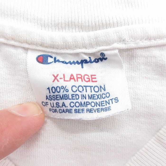 XL/古着 チャンピオン champion 半袖 ビンテージ Tシャツ メンズ 00s ノートルダム大学 アイリッシュ コットン クルーネック 白 ホワイト 2_画像6