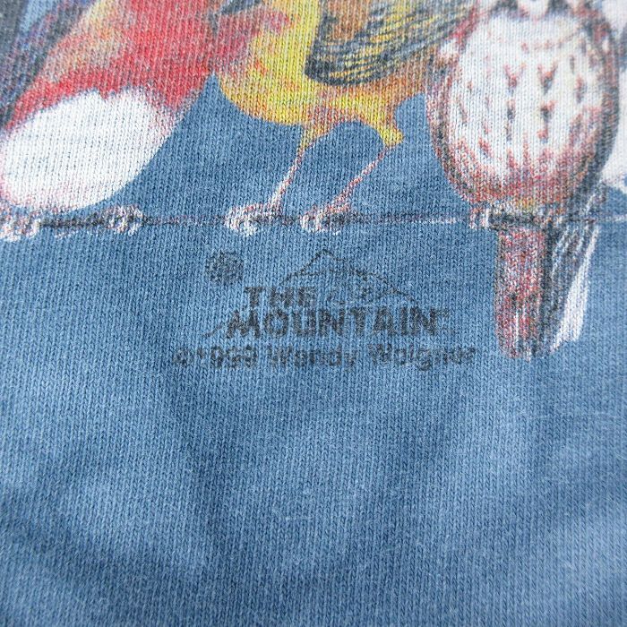 XL/古着 半袖 ビンテージ Tシャツ メンズ 90s 鳥 大きいサイズ コットン クルーネック 紺 ネイビー タイダイ 24may07 中古_画像4