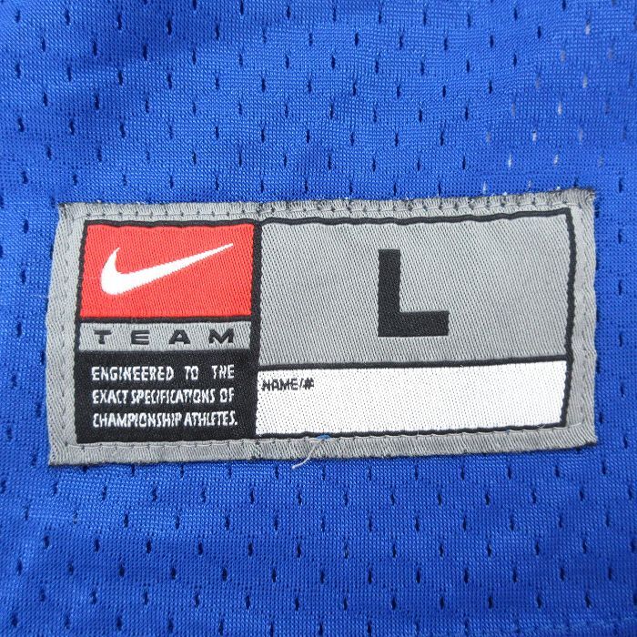 XL/古着 ナイキ NIKE 長袖 ビンテージ フットボール Tシャツ メンズ 00s マイケルストレイハン 92 メッシュ地 大きいサイズ Vネック 青 ブ_画像6