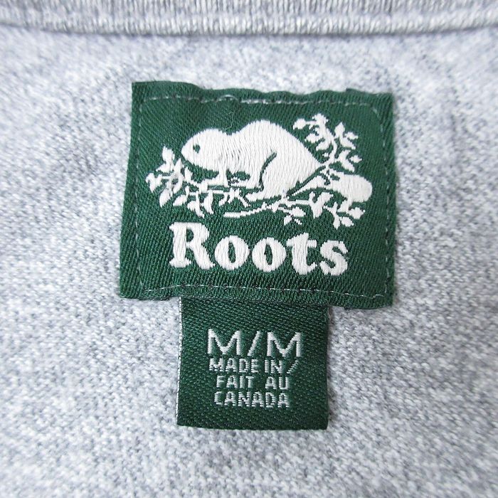 XL/古着 半袖 Tシャツ メンズ Roots 大きいサイズ クルーネック グレー 霜降り 24may08 中古_画像3