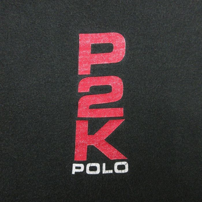 XL/古着 ラルフローレン ポロスポーツ 半袖 ブランド ビンテージ Tシャツ メンズ 90s P2K コットン クルーネック 黒 ブラック 24may08 中古の画像2