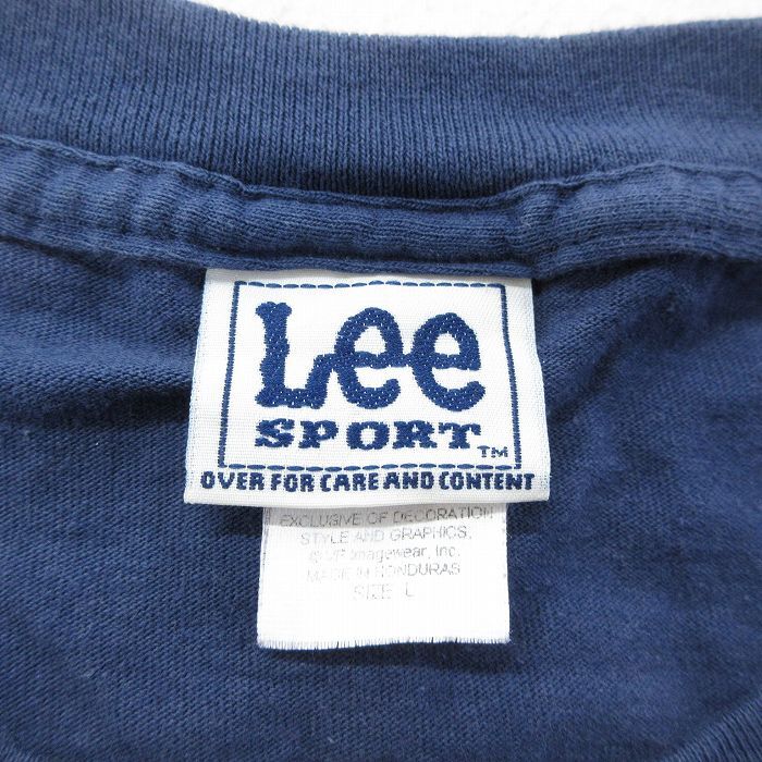 XL/古着 リー Lee 半袖 ビンテージ Tシャツ メンズ 00s MLB ボストンレッドソックス ワールドシリーズ コットン クルーネック 紺 ネイビー_画像4