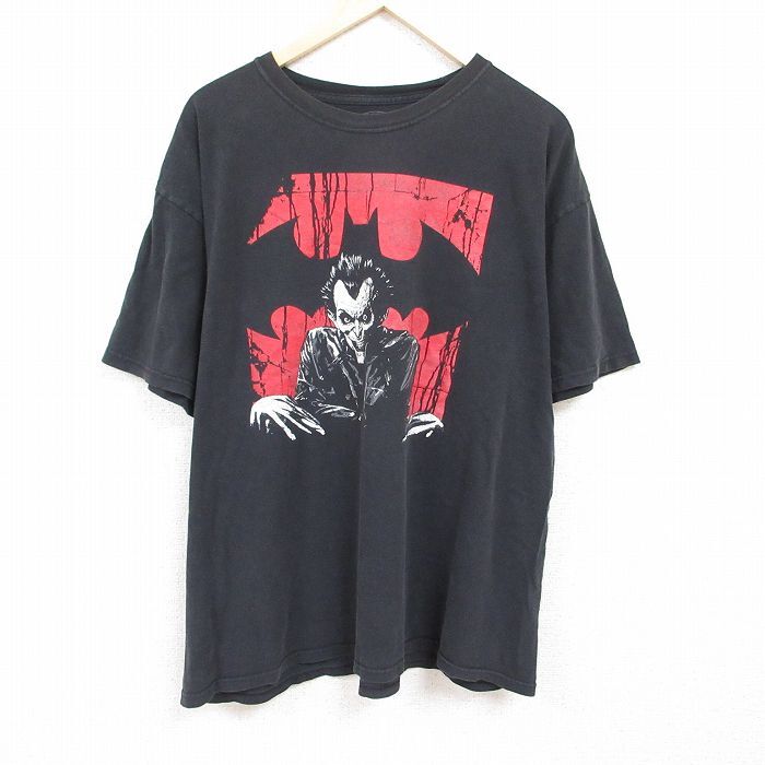 XL/古着 半袖 Tシャツ メンズ DCコミックス バットマン BATMAN ジョーカー 大きいサイズ コットン クルーネック 黒 ブラック 24may09 中古_画像1