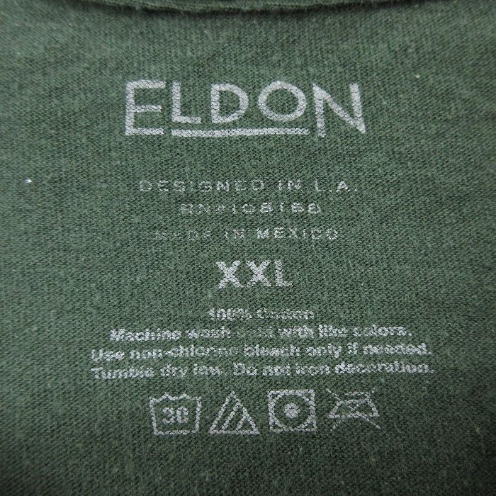 XL/古着 半袖 Tシャツ メンズ 車 ターボ 大きいサイズ コットン クルーネック 緑 グリーン 24may10 中古_画像3