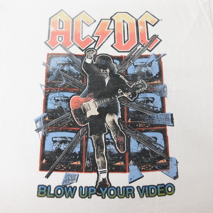 XL/古着 半袖 ロック バンド Tシャツ メンズ AC/DC コットン クルーネック 白 ホワイト 24may10 中古_画像2