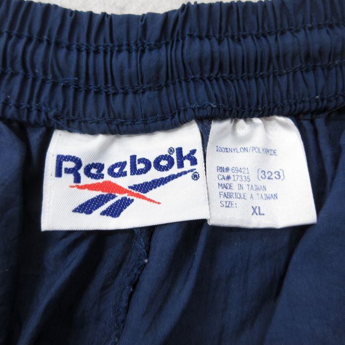 W37/古着 リーボック ナイロン パンツ メンズ 90s ワンポイントロゴ 紺 ネイビー 24may11 中古 ボトムス ロング_画像4