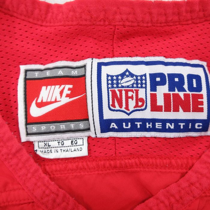 XL/古着 ナイキ NIKE 長袖 ジャケット メンズ 00s NFL ニューヨークジャイアンツ 大きいサイズ クルーネック 赤 レッド アメフト スーパー_画像7
