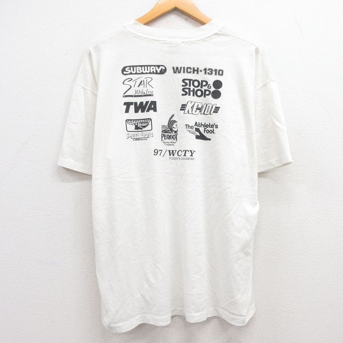 XL/古着 ヘインズ 半袖 ビンテージ Tシャツ メンズ 90s WALK 企業広告 大きいサイズ クルーネック 白 ホワイト 24may13 中古_画像2