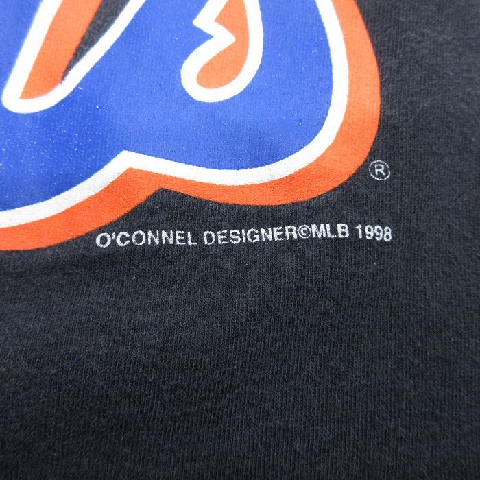 XL/古着 半袖 ビンテージ Tシャツ メンズ 90s MLB ニューヨークメッツ マイクピアッツァ 31 大きいサイズ コットン クルーネック 黒 ブラッ_画像5