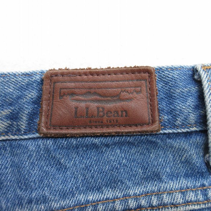 W33/古着 エルエルビーン LLBEAN ジーンズ メンズ 00s ヒゲ コットン 紺 ネイビー デニム 24may13 中古 ボトムス ジーパン Gパン ロング パ_画像4