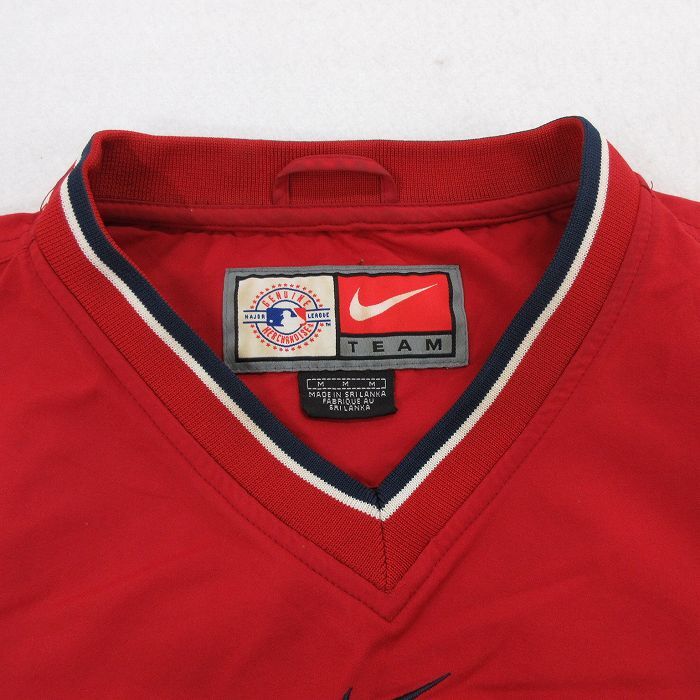 XL/古着 ナイキ NIKE 長袖 ジャケット メンズ 00s MLB ボストンレッドソックス 大きいサイズ Vネック 赤他 レッド メジャーリーグ ベースボ_画像5