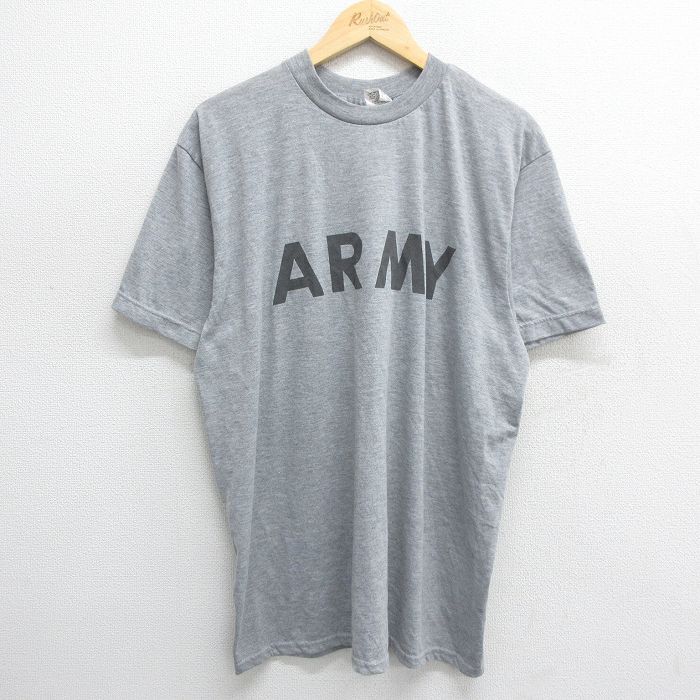 XL/古着 半袖 ビンテージ Tシャツ メンズ 00s ミリタリー アーミー ARMY リフレクター 大きいサイズ クルーネック グレー 霜降り 24may13_画像1