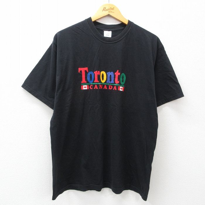 XL/古着 半袖 ビンテージ Tシャツ メンズ 00s トロント コットン クルーネック 黒 ブラック 24may14 中古_画像1