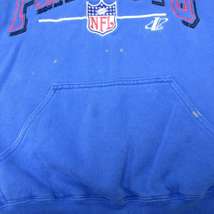 XL/古着 長袖 スウェット パーカー メンズ 00s NFL ニューイングランドペイトリオッツ 刺繍 大きいサイズ クルーネック 青 ブルー アメフト_画像8